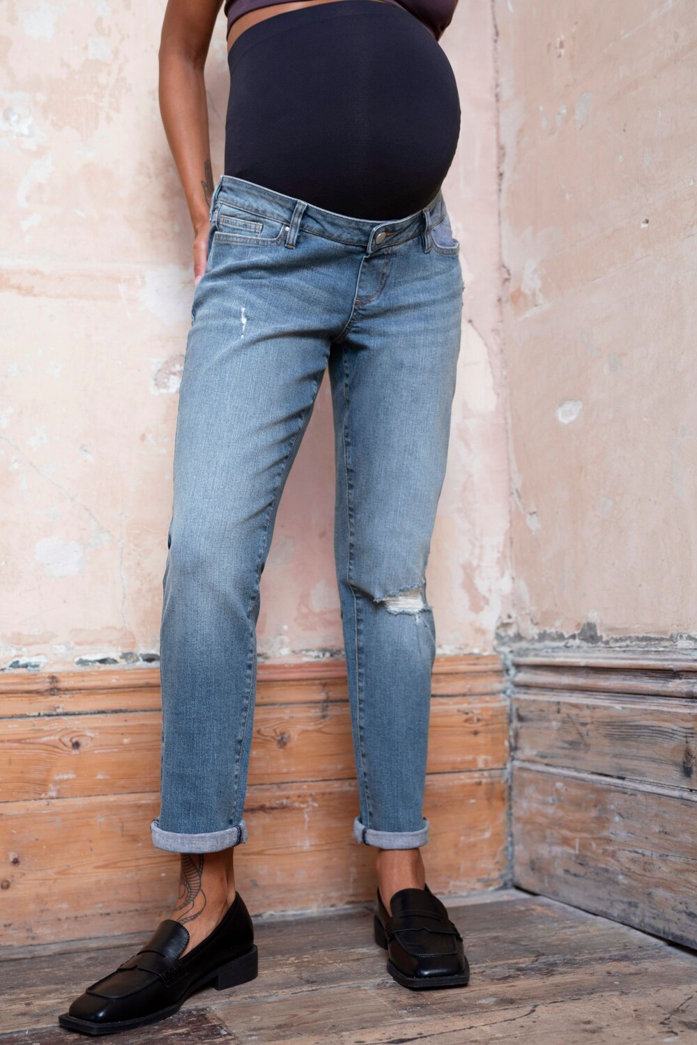 Джинсы «ангел» с кроем-бойфрендом прикрывающим живот и подвернутыми ногами Seraphine, синий
Джинсы «ангел» с кроем-бойфрендом прикрывающим живот и подвернутыми ногами Seraphine, синий