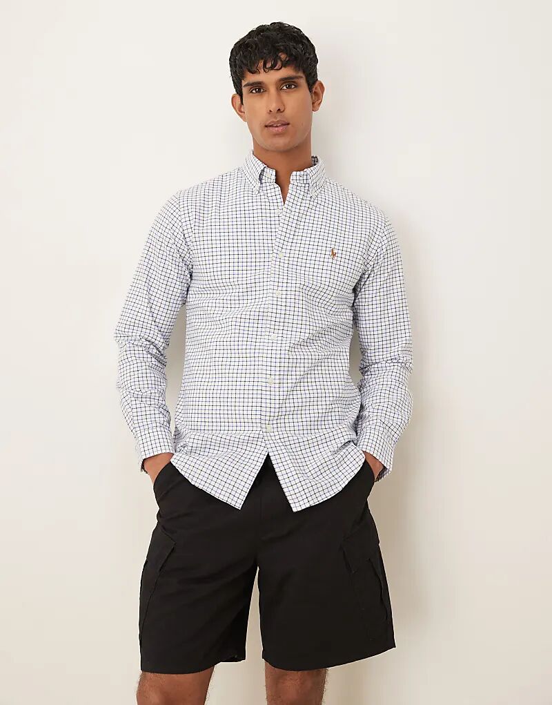 Рубашка Оксфорд в клетку с логотипом Polo Ralph Lauren, подобранная по индивидуальному заказу, белого/синего цвета
Рубашка Оксфорд в клетку с логотипом Polo Ralph Lauren, подобранная по индивидуальному заказу, белого/синего цвета