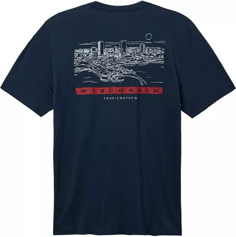 Мужская футболка для гольфа с графическим рисунком TravisMathew Slick Thunder WI State, цвет Total Eclipse
Мужская футболка для гольфа с графическим рисунком TravisMathew Slick Thunder WI State, цвет Total Eclipse