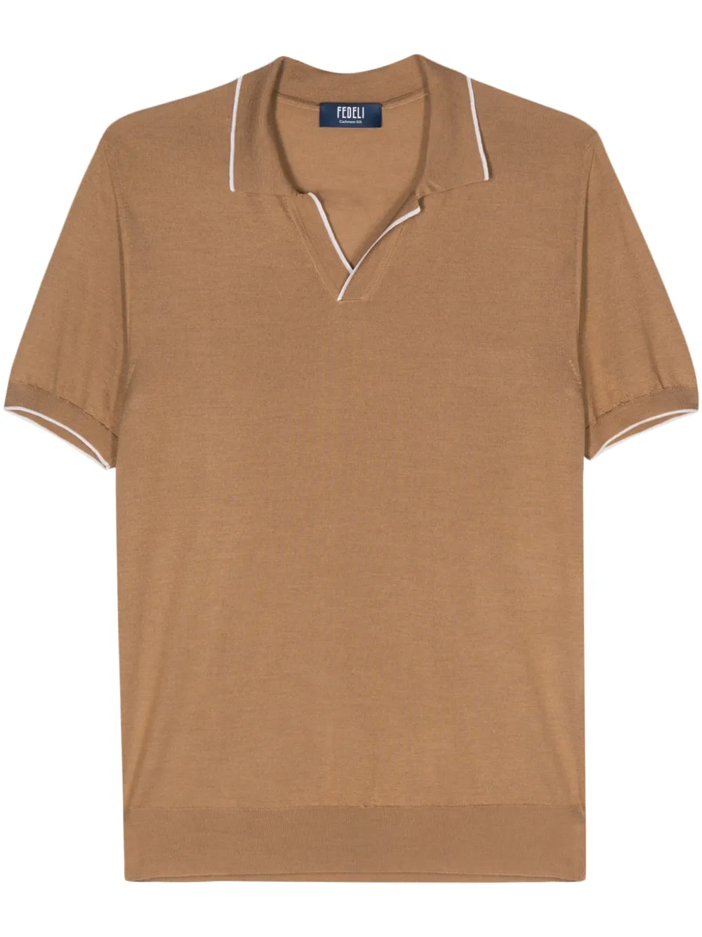 Рубашка поло Wave тонкой вязки Fedeli, коричневый 
Рубашка поло Wave тонкой вязки Fedeli, коричневый