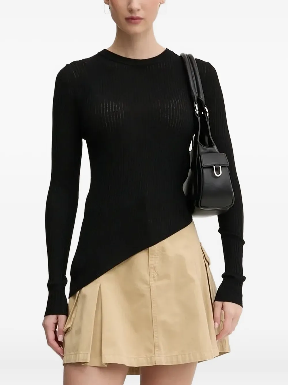 Асимметричный свитер в рубчик HUGO, черный
Асимметричный свитер в рубчик HUGO, черный