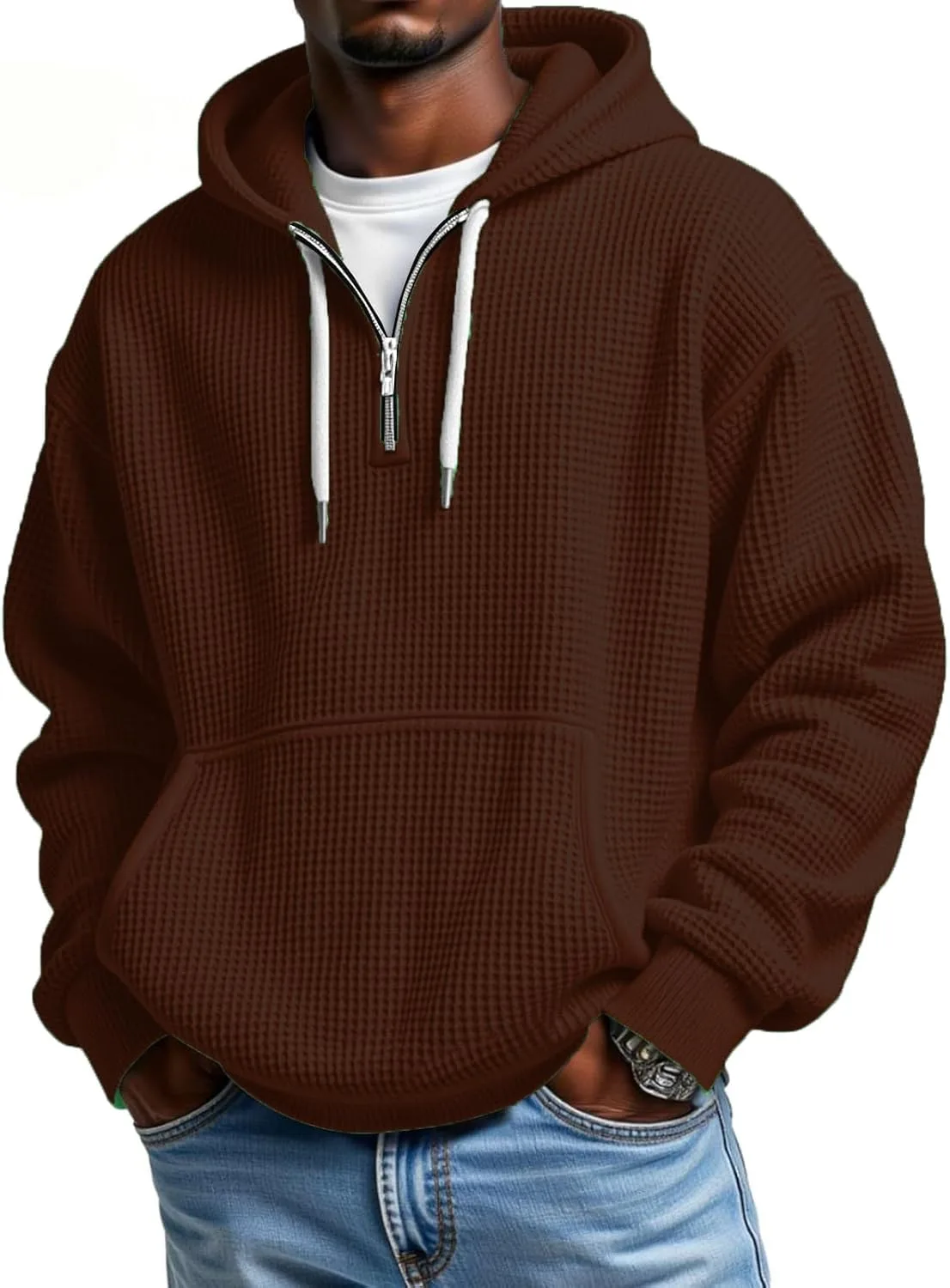 Толстовка с капюшоном Waffle Knit для мужчин Big and Tall, с молнией на четверть и карманами tobchonp
Толстовка с капюшоном Waffle Knit для мужчин Big and Tall, с молнией на четверть и карманами tobchonp