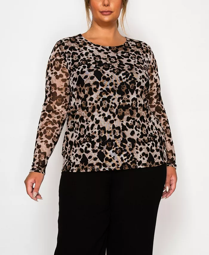 Топ с длинными рукавами и леопардовым принтом больших размеров COIN 1804, мультиколор
Топ с длинными рукавами и леопардовым принтом больших размеров COIN 1804, мультиколор