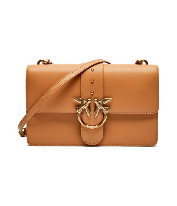 Кожаная сумка через плечо love one classic Pinko, коричневый
Кожаная сумка через плечо love one classic Pinko, коричневый