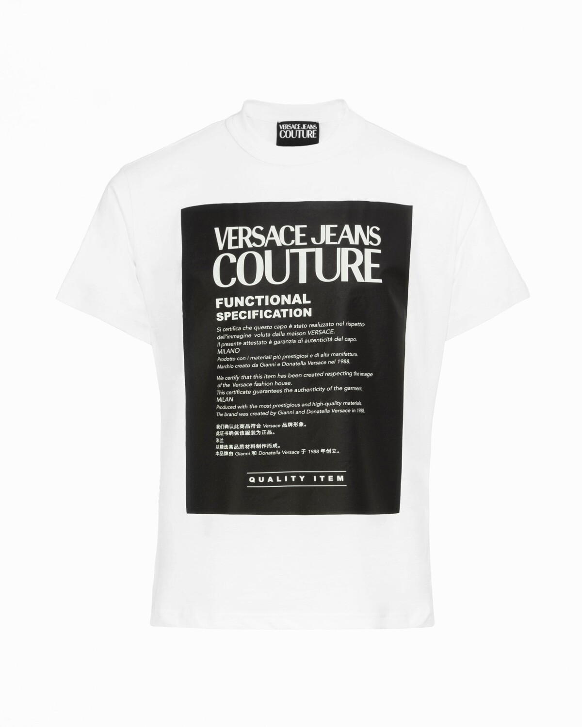 Versace Jeans Couture Мужская белая футболка с коротким рукавом Black Label, белый
Versace Jeans Couture Мужская белая футболка с коротким рукавом Black Label, белый