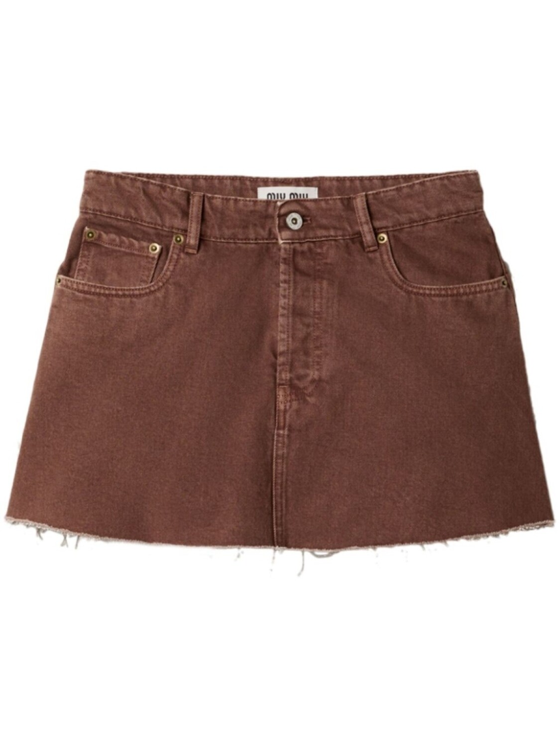 Джинсовая юбка мини Bull Miu Miu, коричневый
Джинсовая юбка мини Bull Miu Miu, коричневый