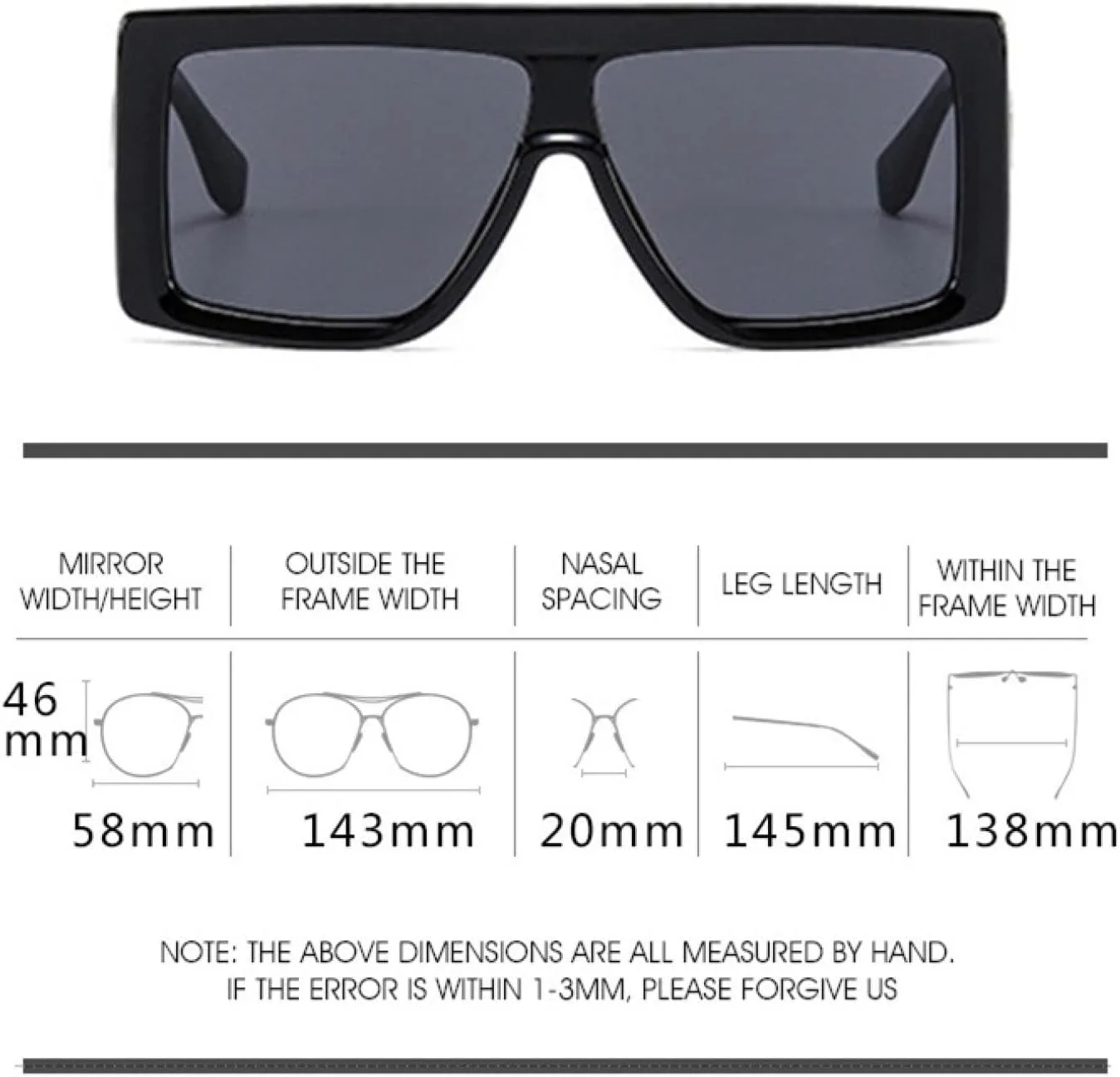 Модные солнцезащитные очки большого размера для женщин, винтажные очки в крупной оправе для мужчин, солнцезащитные очки с защитой от УФ-излучения UV400 TKKTLLT, Blue
Модные солнцезащитные очки большого размера для женщин, винтажные очки в крупной оправе для мужчин, солнцезащитные очки с защитой от УФ-излучения UV400 TKKTLLT, Blue