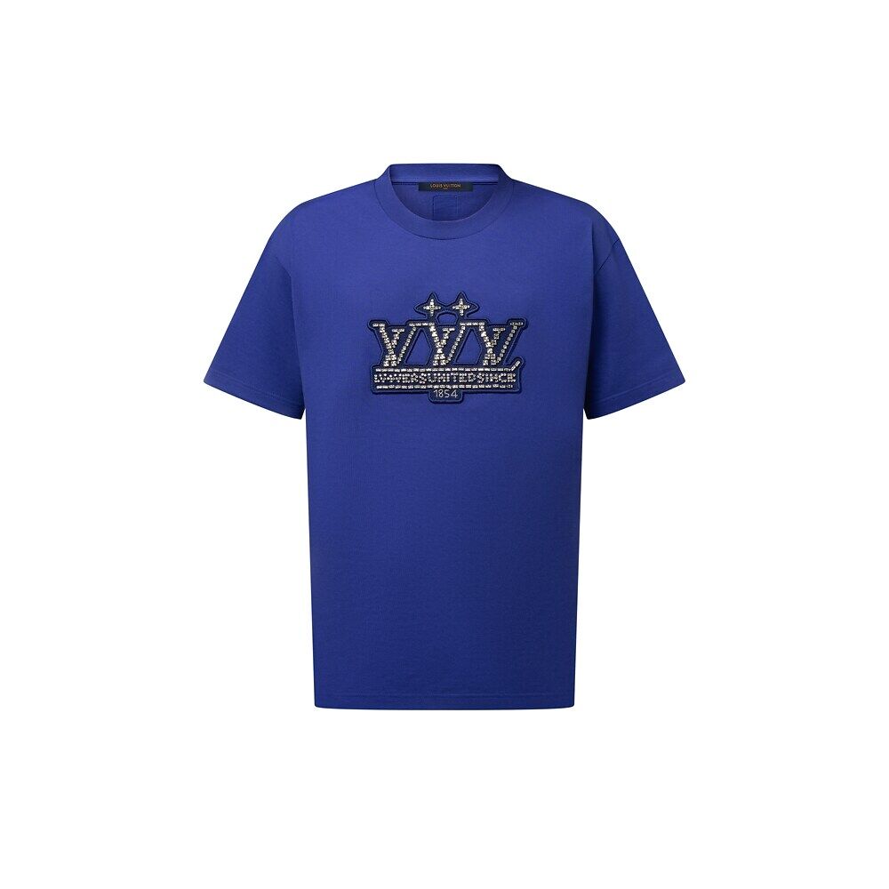 Украшенная хлопковая футболка Louis Vuitton, синий
Украшенная хлопковая футболка Louis Vuitton, синий