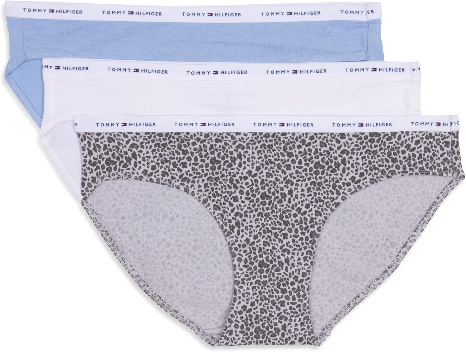 Женское хлопковое бикини-трусы Tommy Hilfiger, 3 шт. в упаковке, Powder Blue/White/ Mini Cheetah
Женское хлопковое бикини-трусы Tommy Hilfiger, 3 шт. в упаковке, Powder Blue/White/ Mini Cheetah