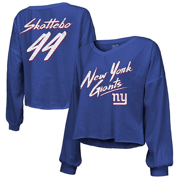 Женская футболка с длинным рукавом Cam Skattebo Royal New York Giants с именем и номером Majestic Threads
Женская футболка с длинным рукавом Cam Skattebo Royal New York Giants с именем и номером Majestic Threads