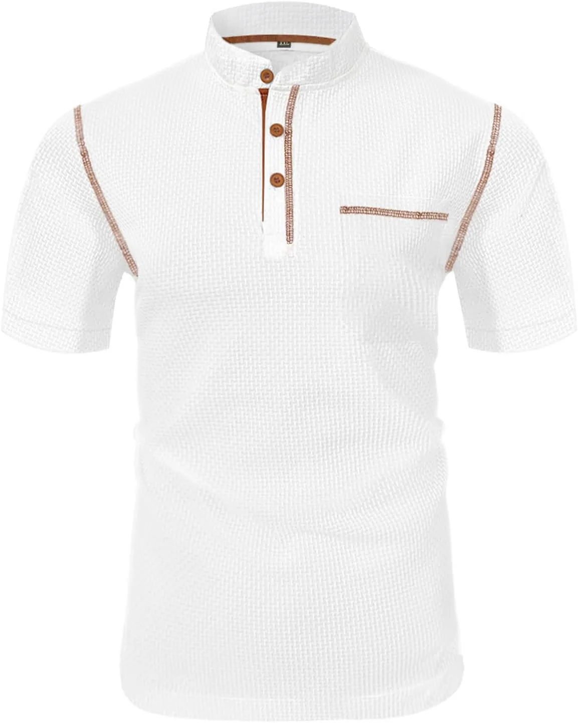 Мужская футболка-поло Vintage Henley с коротким рукавом и нагрудным карманом
Мужская футболка-поло Vintage Henley с коротким рукавом и нагрудным карманом