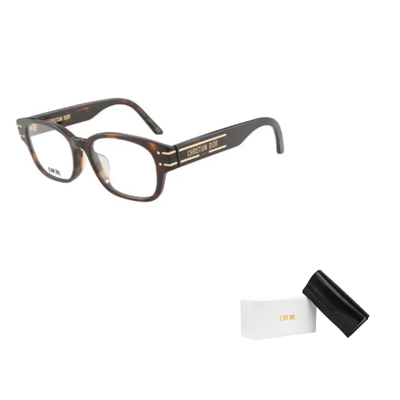 DIOR Ацетатная металлическая прямоугольная оправа для очков унисекс черепахового цвета, Tortoiseshell