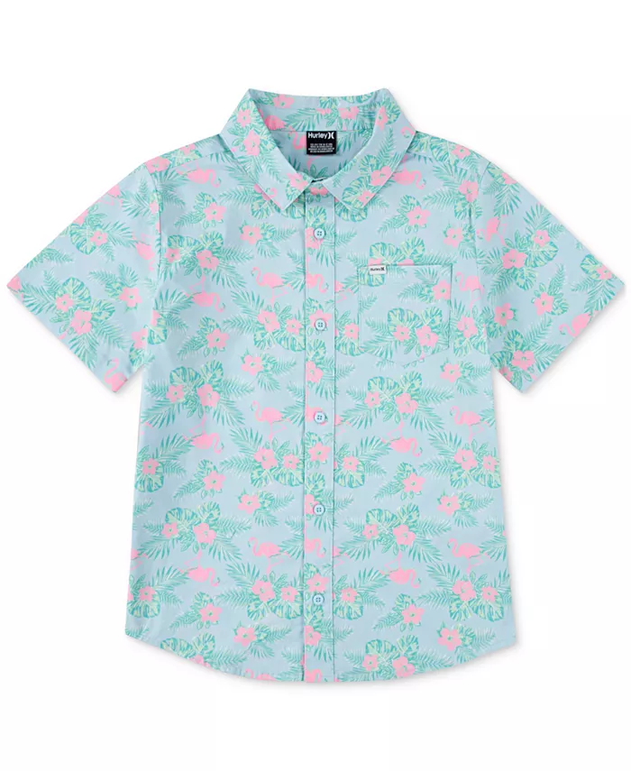 Рубашка с коротким рукавом Big Boys из стрейч-поплина с принтом Hurley, синий
Рубашка с коротким рукавом Big Boys из стрейч-поплина с принтом Hurley, синий