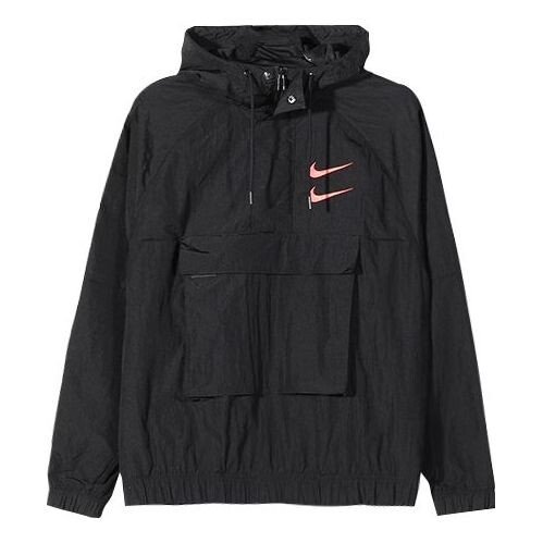 Куртка men's swoosh hooded jacket black Nike, черный 
Куртка men's swoosh hooded jacket black Nike, черный