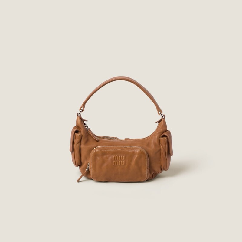 Карманная сумка из кожи наппа Miu Miu, коричневый
Карманная сумка из кожи наппа Miu Miu, коричневый