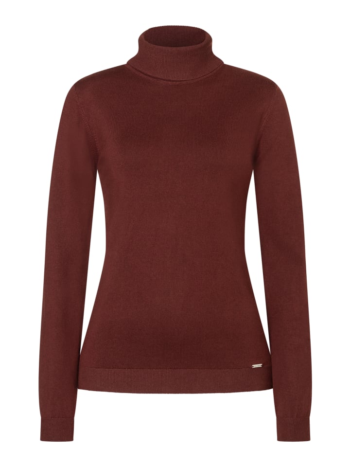 приталенный свитер с высоким воротом в цвете изюма и коричневого цвета More & More
приталенный свитер с высоким воротом в цвете изюма и коричневого цвета More & More