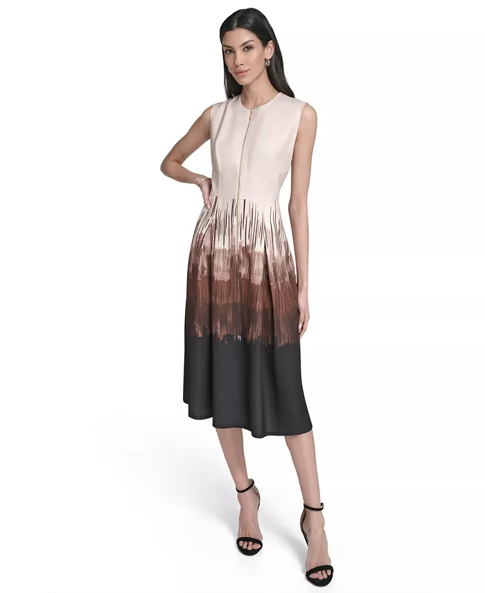 Женское платье миди без рукавов с принтом Calvin Klein, коричневый
Женское платье миди без рукавов с принтом Calvin Klein, коричневый