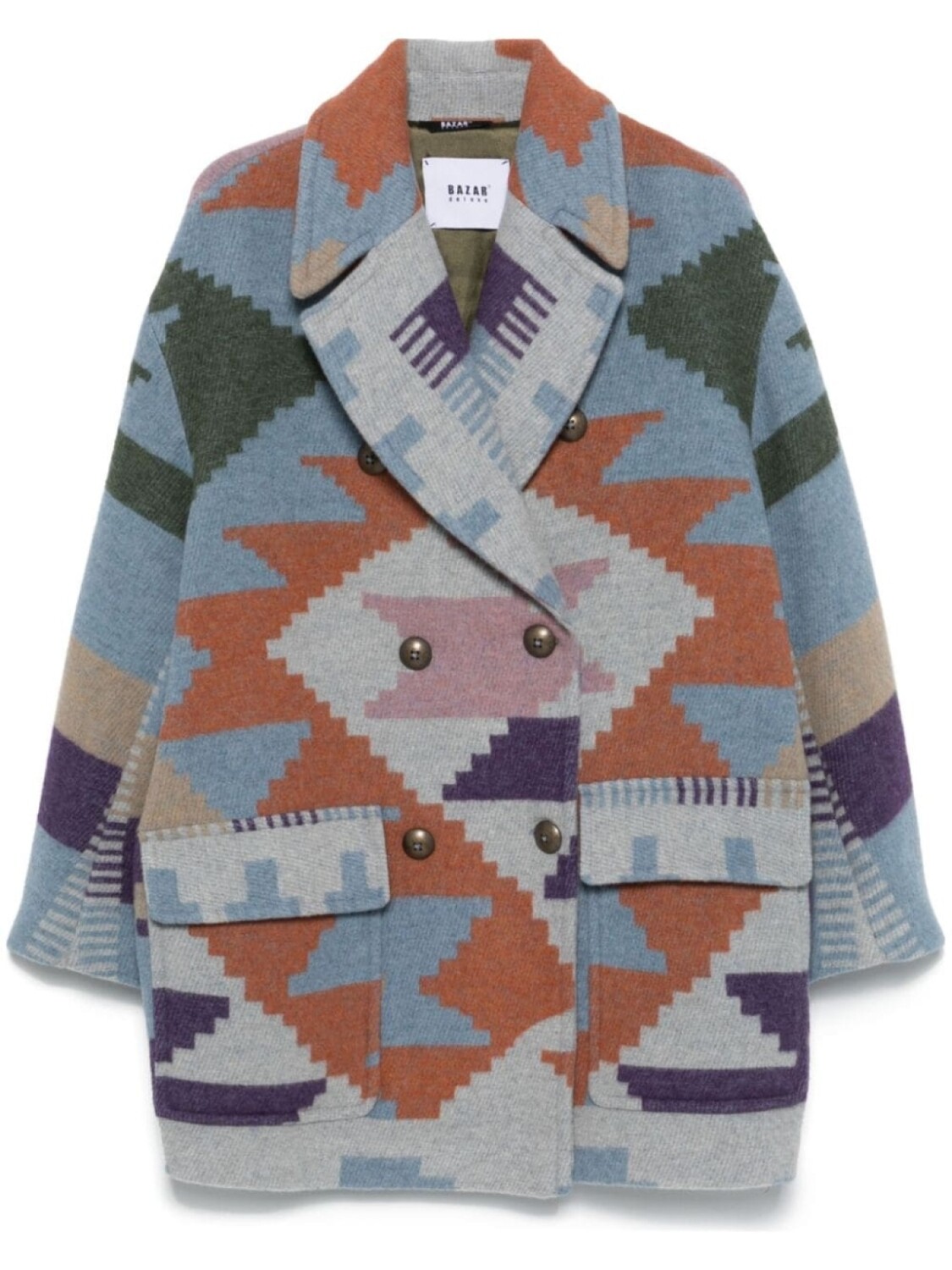 Bazar Deluxe пальто вязки интарсия с узором, синий
Bazar Deluxe пальто вязки интарсия с узором, синий