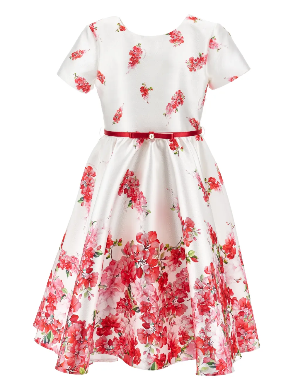Платье с поясом и цветочным принтом Monnalisa, белый
Платье с поясом и цветочным принтом Monnalisa, белый