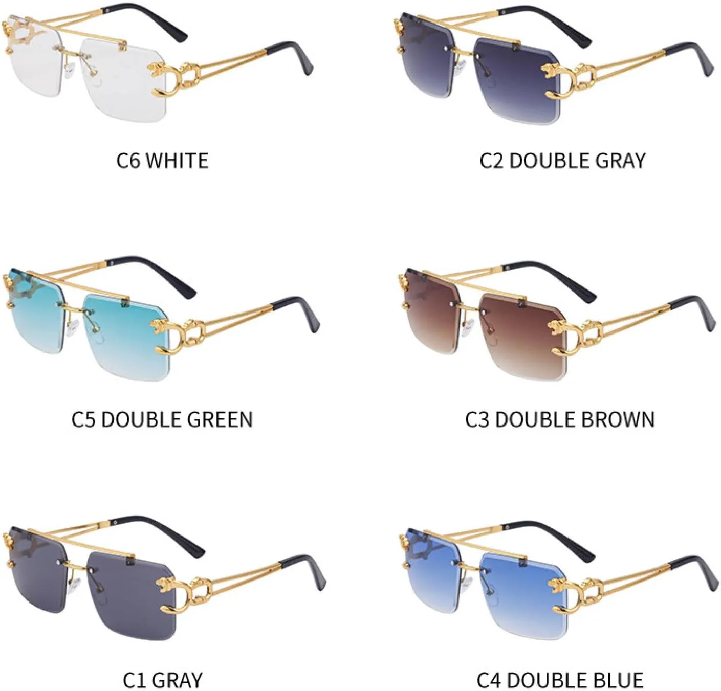 Модные солнцезащитные очки без оправы с леопардовым принтом, двойной перемычкой, градиентной пленкой Ocean Film, защитой от УФ-излучения UV400 VVTWSSW, Blue
Модные солнцезащитные очки без оправы с леопардовым принтом, двойной перемычкой, градиентной пленкой Ocean Film, защитой от УФ-излучения UV400 VVTWSSW, Blue