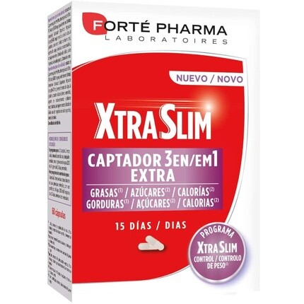 Xtraslim Captador 3 в 1, 60 капсул, Forte Pharma
Xtraslim Captador 3 в 1, 60 капсул, Forte Pharma