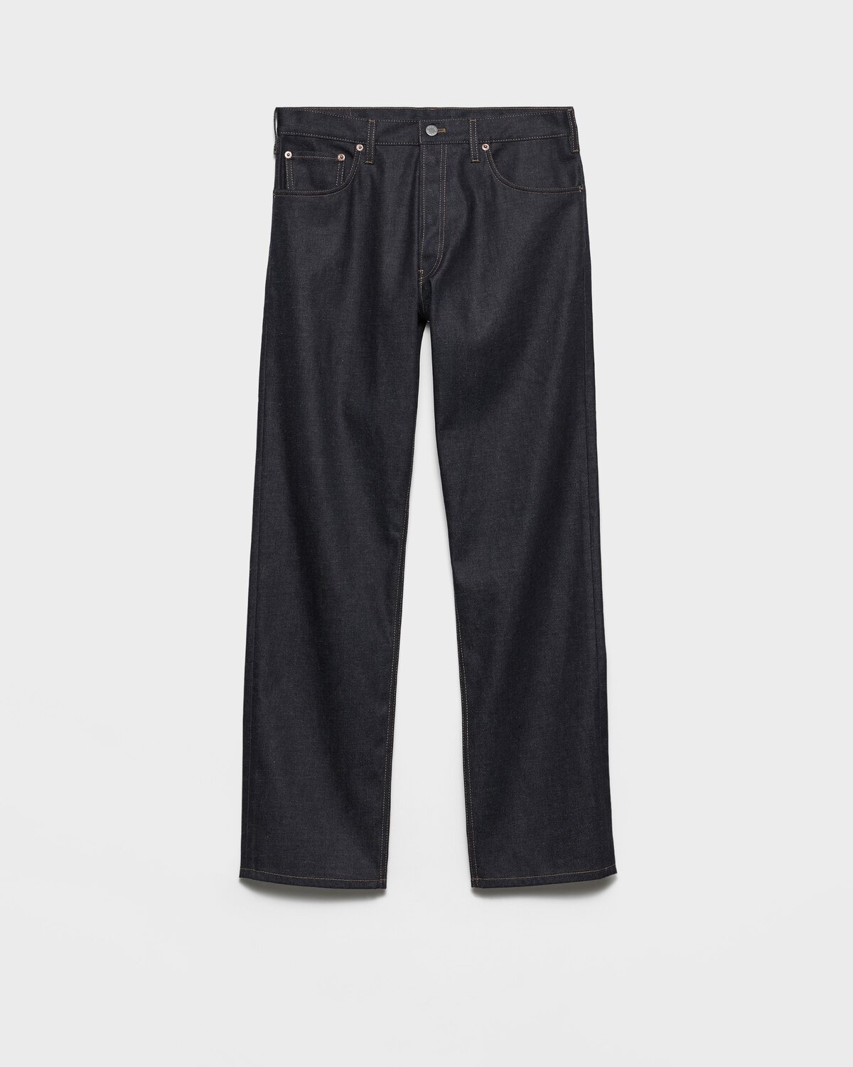 Джинсы из необработанного денима с кожаным ремешком Prada, темно-синий
Джинсы из необработанного денима с кожаным ремешком Prada, темно-синий