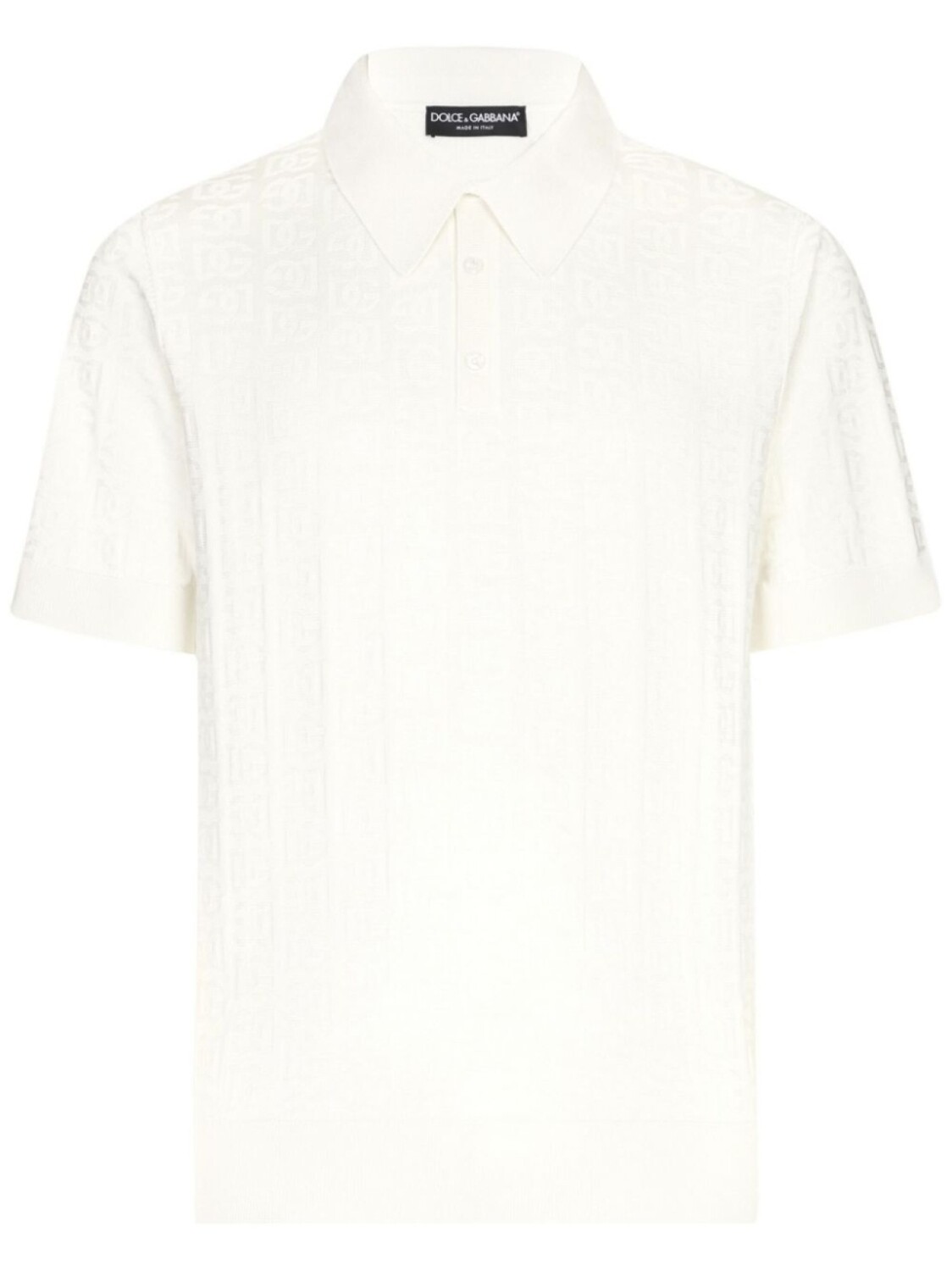 Жаккардовая рубашка поло с монограммой Dolce & Gabbana, белый
Жаккардовая рубашка поло с монограммой Dolce & Gabbana, белый