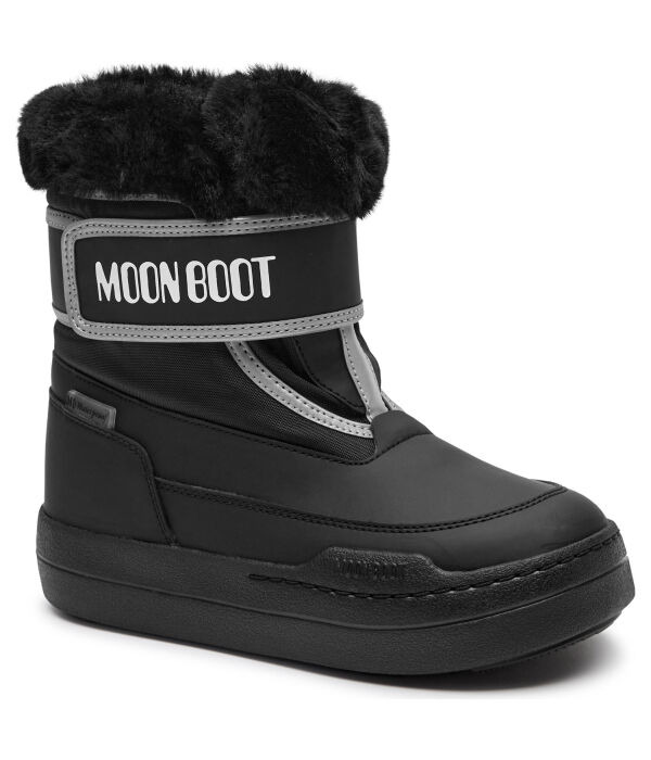 Ботинки детские Moon Boot зимние с мехом, черный 
Ботинки детские Moon Boot зимние с мехом, черный