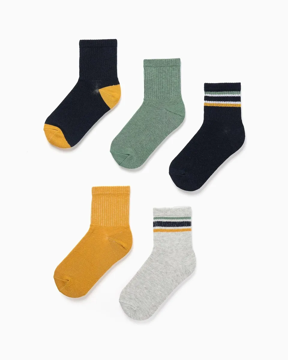 Набор из 5 детских носков в рубчик с полосками Zippy, темно-синий
Набор из 5 детских носков в рубчик с полосками Zippy, темно-синий