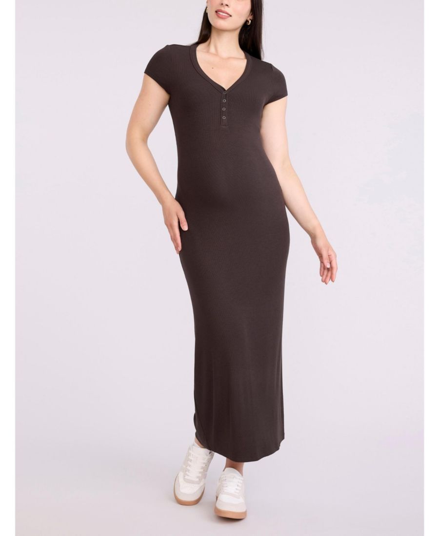 Женское облегающее макси-платье с коротким рукавом в стиле "Хенли" - для беременных Motherhood Maternity, Chocolate tort
Женское облегающее макси-платье с коротким рукавом в стиле "Хенли" - для беременных Motherhood Maternity, Chocolate tort