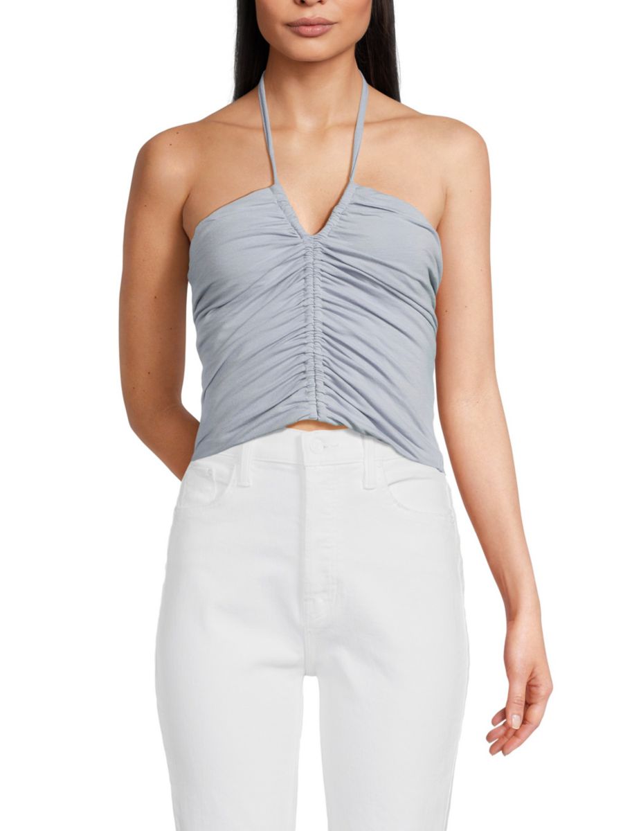 Укороченный топ-халтер с рюшами James Perse, цвет Aura
Укороченный топ-халтер с рюшами James Perse, цвет Aura