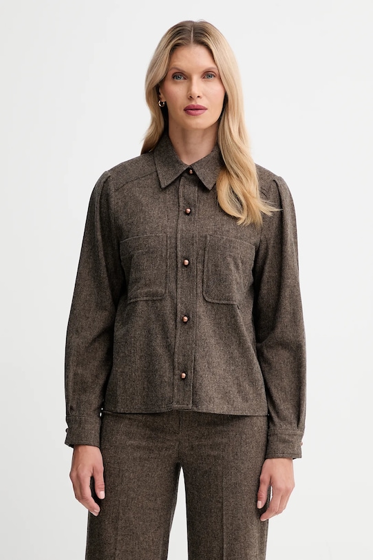 Рубашка из смесовой шерсти Sessun, коричневый
Рубашка из смесовой шерсти Sessun, коричневый
