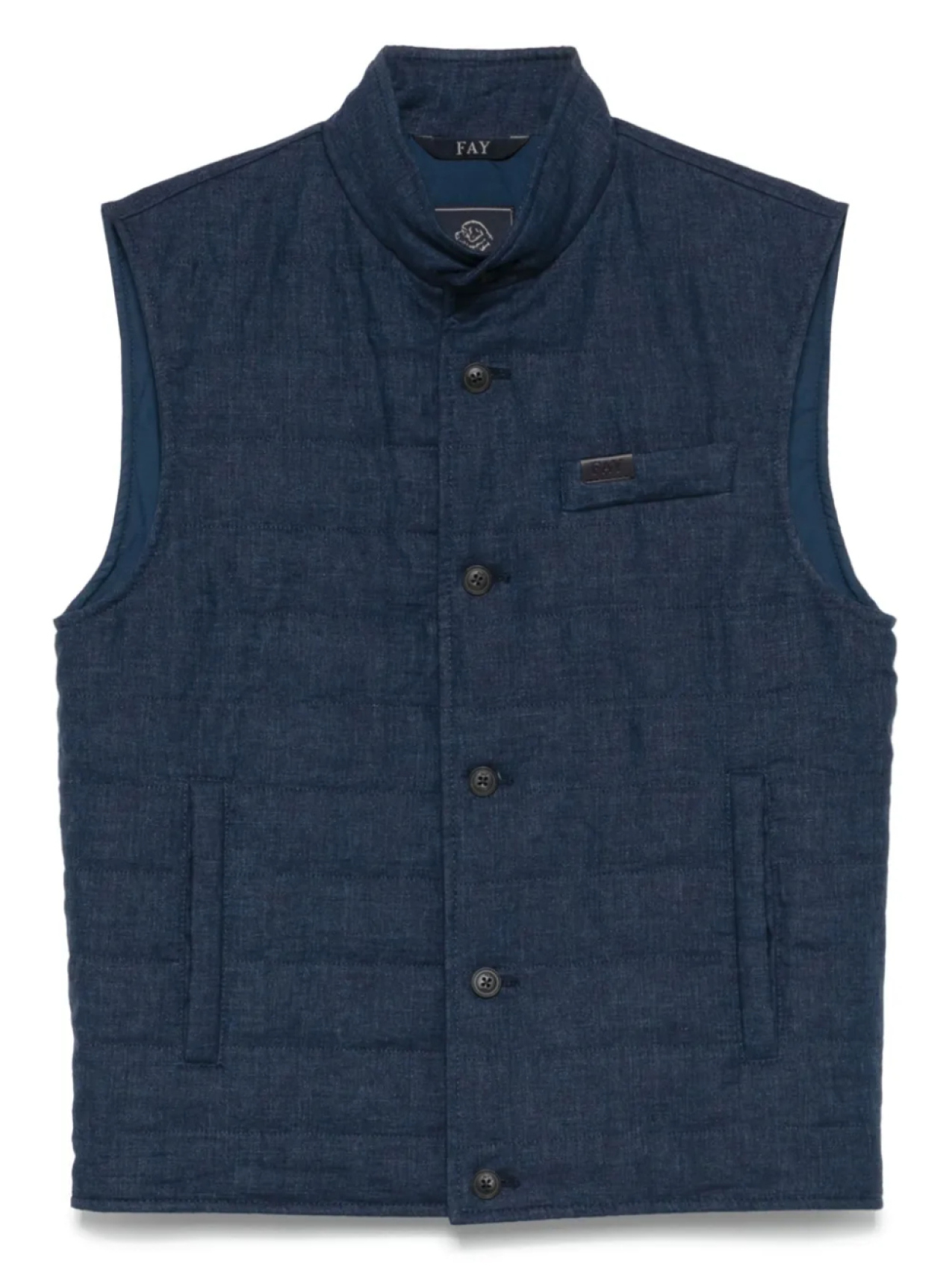 Стеганый льняной жилет Fay, синий
Стеганый льняной жилет Fay, синий