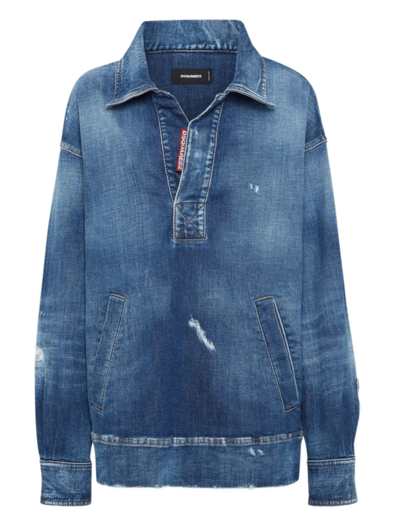 DSQUARED2 рубашка с эффектом потертости, синий
DSQUARED2 рубашка с эффектом потертости, синий