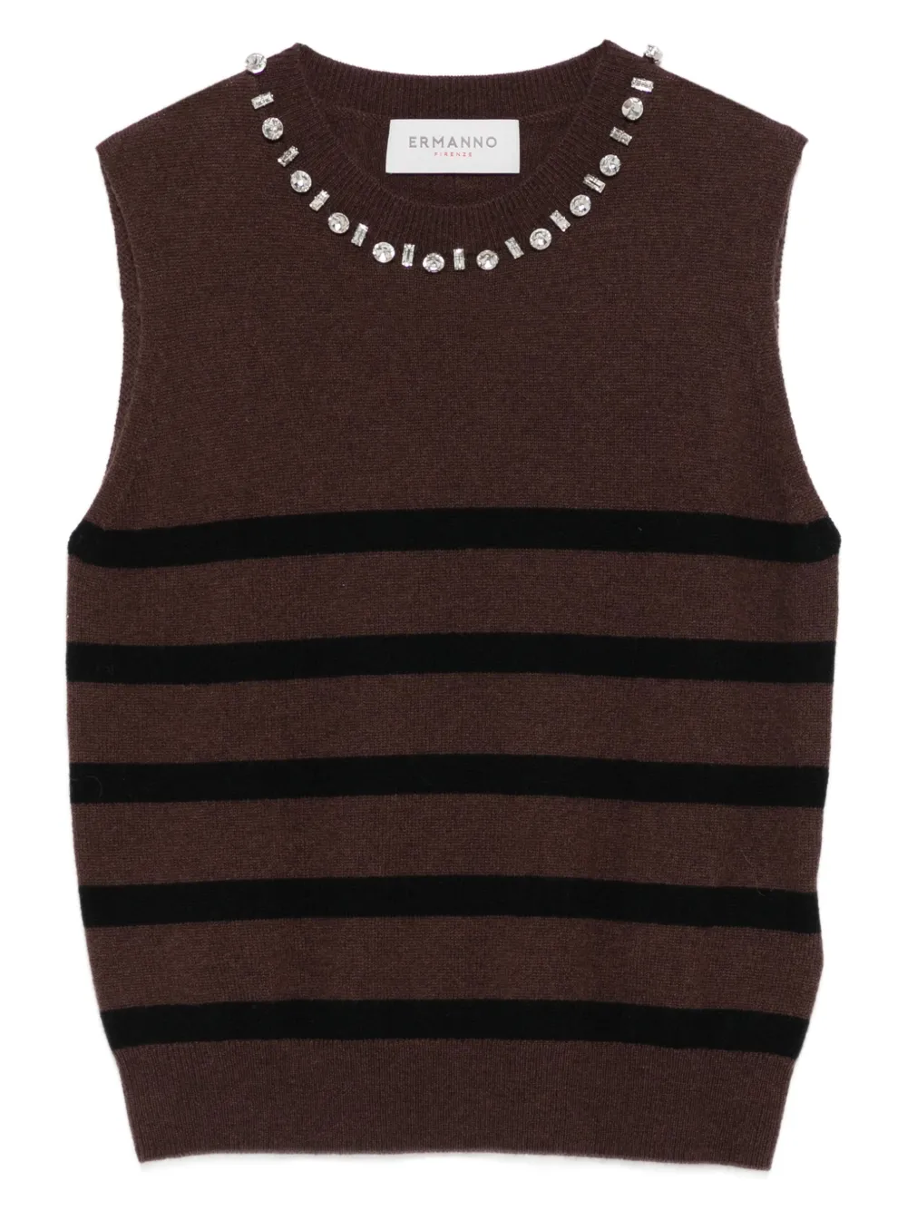 Украшенный полосатый топ ERMANNO FIRENZE, коричневый
Украшенный полосатый топ ERMANNO FIRENZE, коричневый