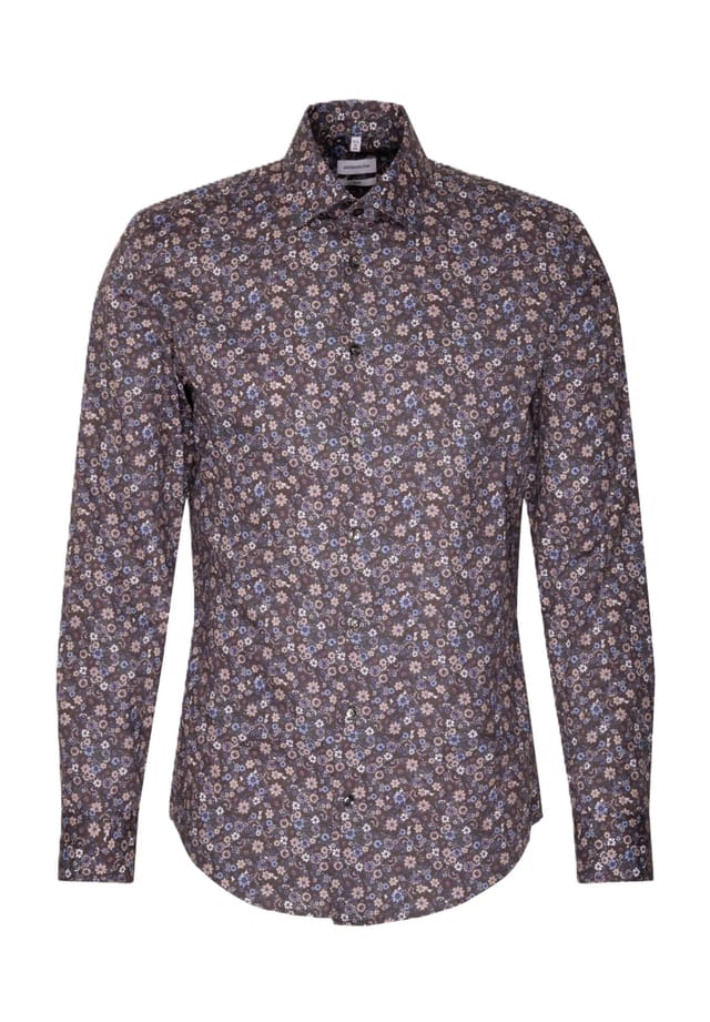 Рубашка делового покроя с длинным рукавом и воротником-стойкой Seidensticker, коричневый
Рубашка делового покроя с длинным рукавом и воротником-стойкой Seidensticker, коричневый