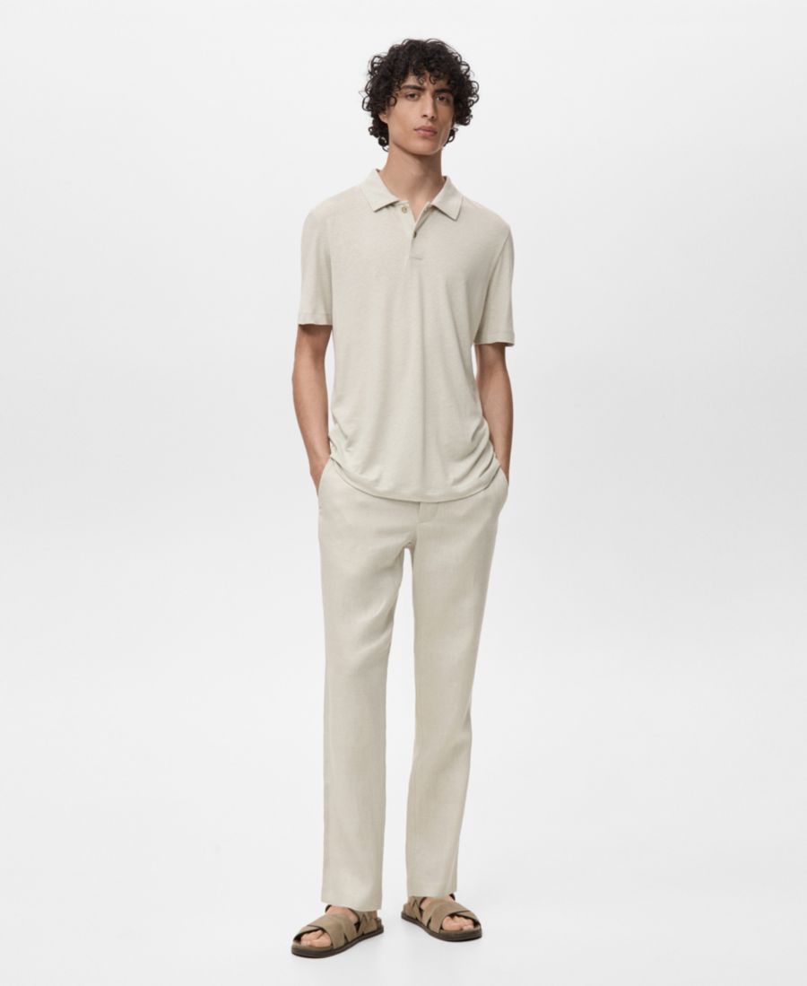 Мужская поло-рубашка приталенного кроя из смесовой льняной ткани MANGO, Ice Gray
Мужская поло-рубашка приталенного кроя из смесовой льняной ткани MANGO, Ice Gray