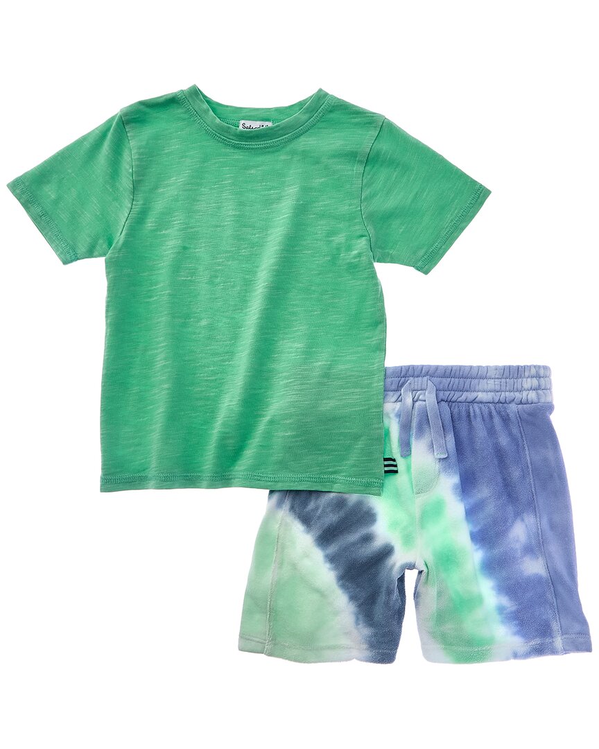 Великолепный комплект из 2 предметов: футболка и шорты в технике тай-дай Splendid Coast, зеленый
Великолепный комплект из 2 предметов: футболка и шорты в технике тай-дай Splendid Coast, зеленый