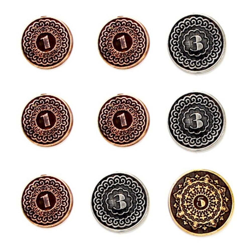 Набор из 9 универсальных металлических монет, РГФК RGFK
Набор из 9 универсальных металлических монет, РГФК RGFK