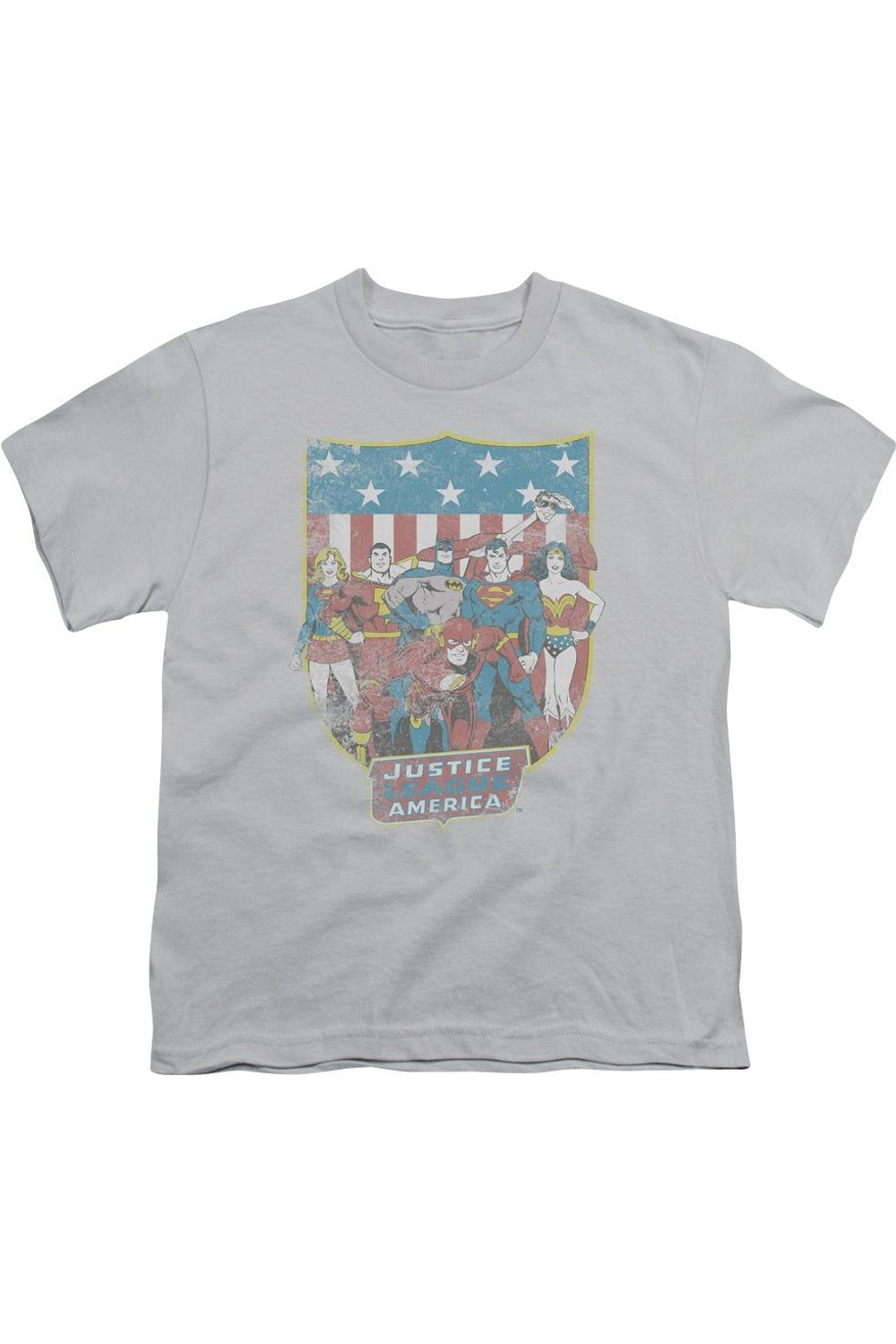 DC Comics Лига Справедливости Америки футболка с американским щитом для детей Gildan, серебряный
DC Comics Лига Справедливости Америки футболка с американским щитом для детей Gildan, серебряный