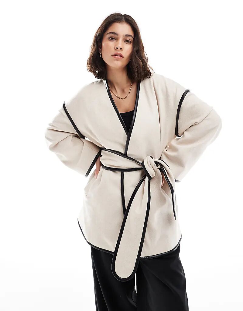 Пиджак 4th & Reckless из смеси шерсти с контрастной окантовкой и поясом кремового цвета
Пиджак 4th & Reckless из смеси шерсти с контрастной окантовкой и поясом кремового цвета