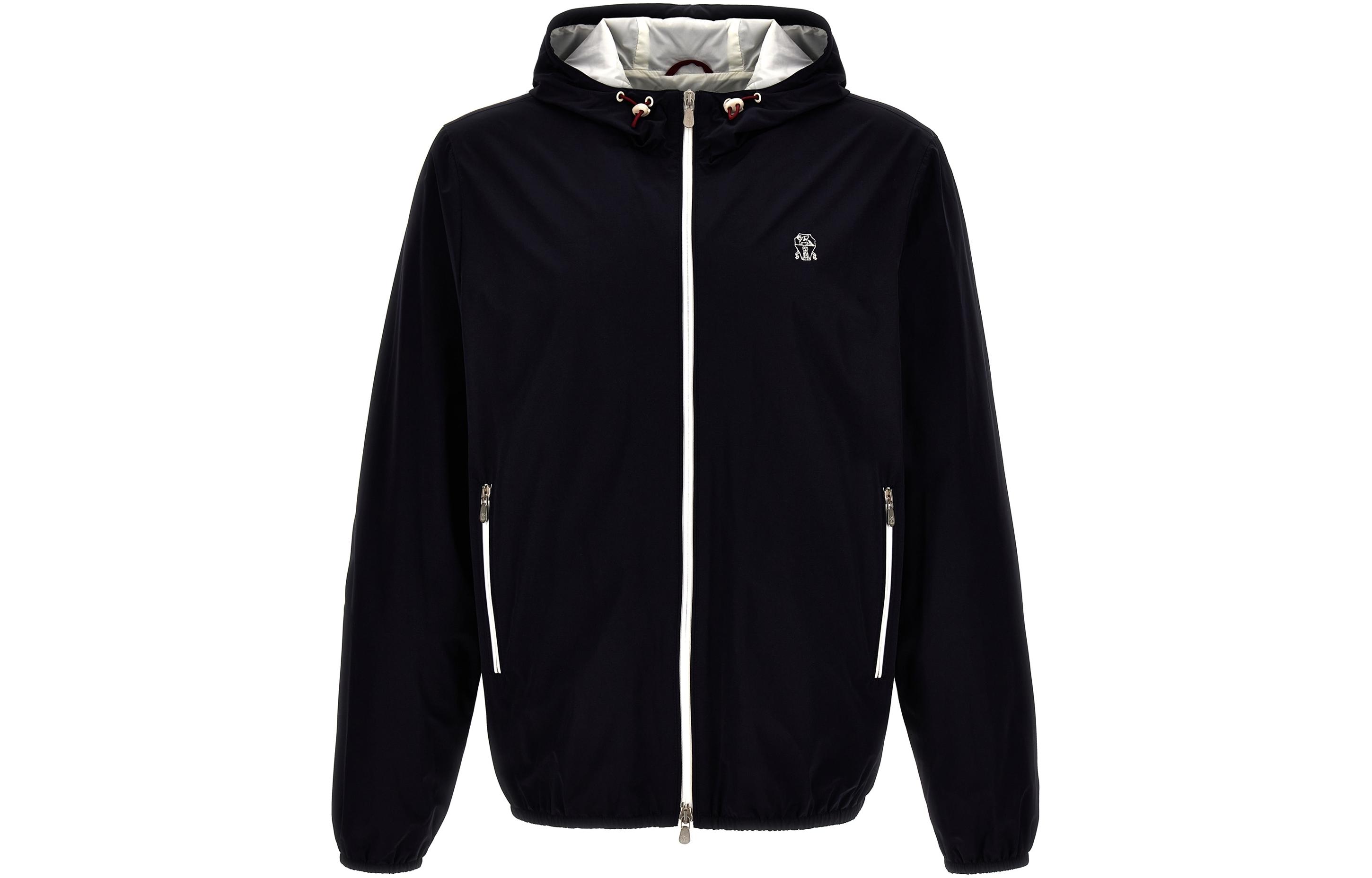 Ветровка с капюшоном на молнии и вышитым логотипом Brunello Cucinelli, черный
Ветровка с капюшоном на молнии и вышитым логотипом Brunello Cucinelli, черный