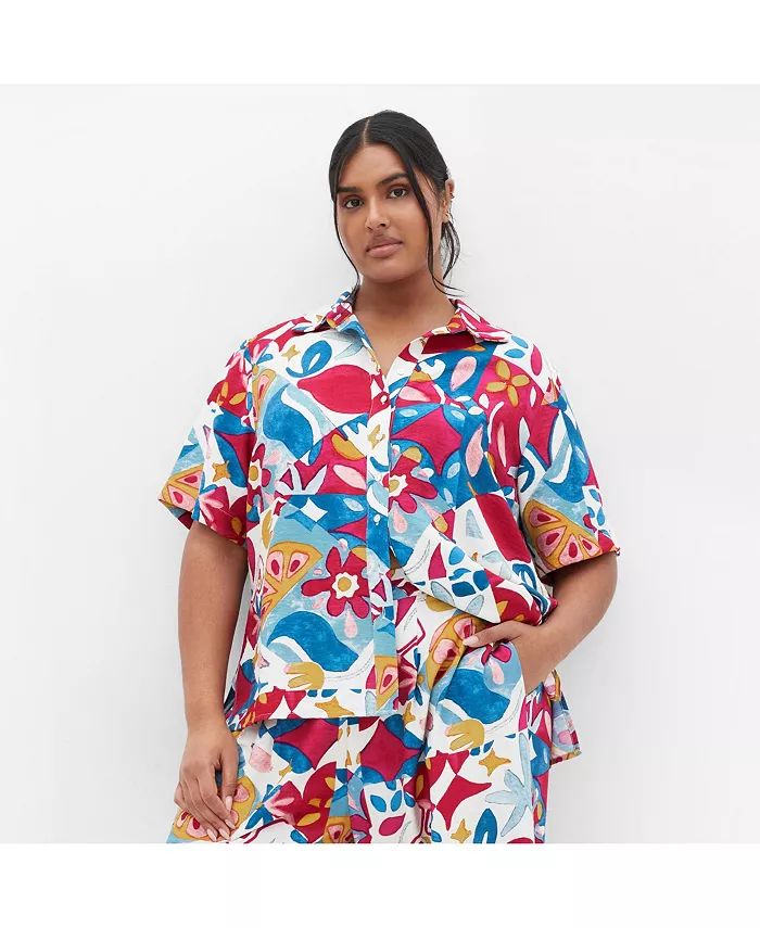 Рубашка с мозаикой больших размеров CITY CHIC, белый
Рубашка с мозаикой больших размеров CITY CHIC, белый