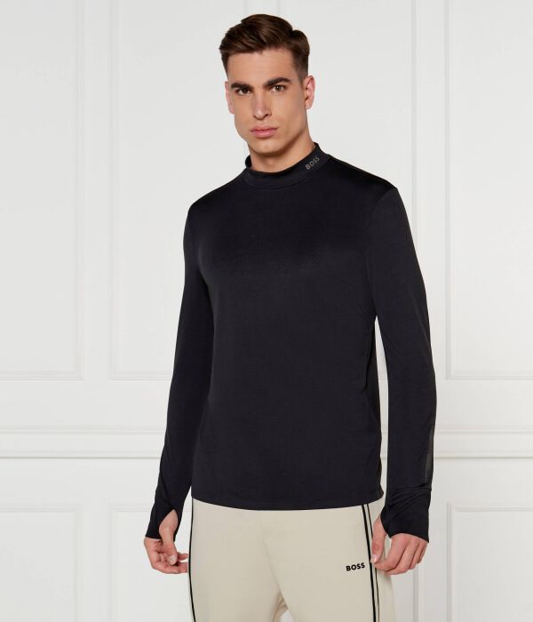 Лонгслив мужской Boss Green с вырезами для пальцев, черный 
Лонгслив мужской Boss Green с вырезами для пальцев, черный