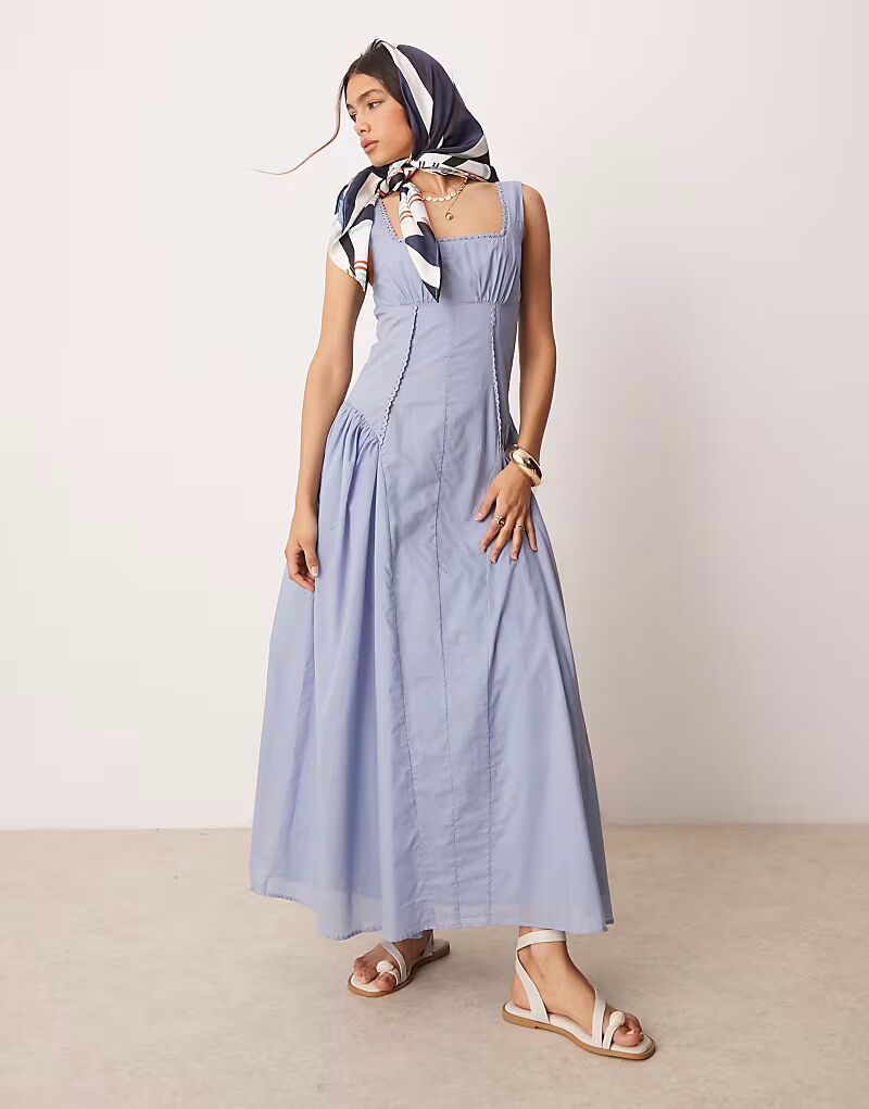 Платье макси ASOS DESIGN с квадратным вырезом и заниженной талией синего цвета
Платье макси ASOS DESIGN с квадратным вырезом и заниженной талией синего цвета