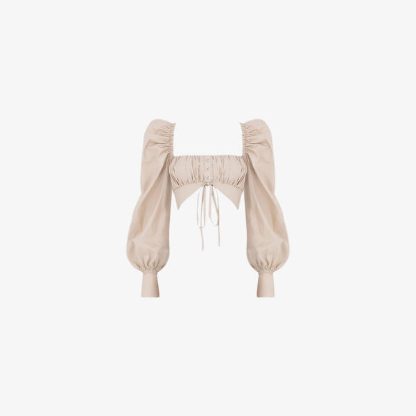 Укороченный хлопковый топ Ruse с рукавами-фонариками Mistress Rocks, бежевый
Укороченный хлопковый топ Ruse с рукавами-фонариками Mistress Rocks, бежевый