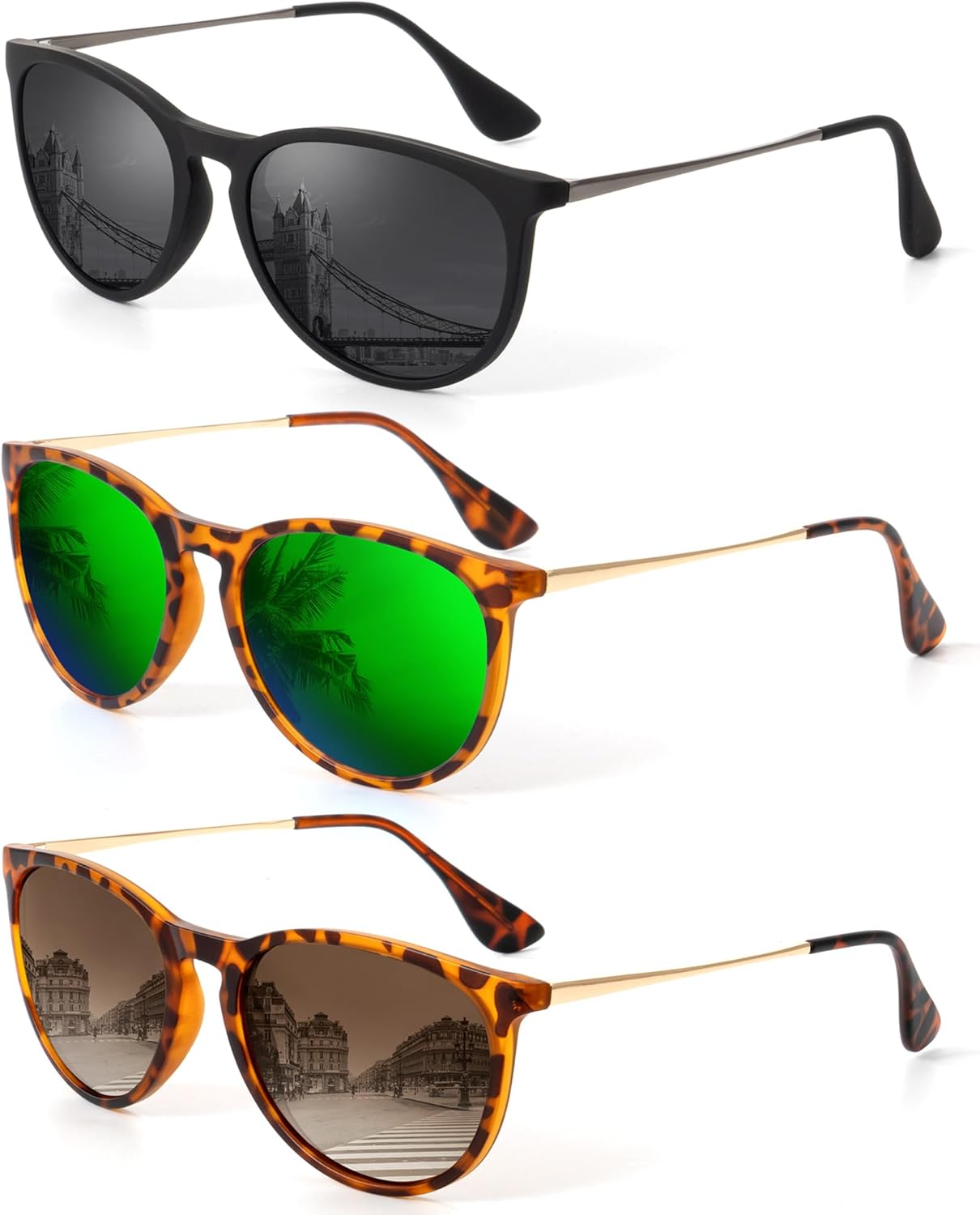 Женские поляризованные солнцезащитные очки KALIYADI: модные солнцезащитные очки с защитой от УФ-излучения UV400 в стиле ретро для вечеринок, пляжа и шопинга, C3 Black/Grey + Leopard/Green + Leopard/Gradient Brown
Женские поляризованные солнцезащитные очки KALIYADI: модные солнцезащитные очки с защитой от УФ-излучения UV400 в стиле ретро для вечеринок, пляжа и шопинга, C3 Black/Grey + Leopard/Green + Leopard/Gradient Brown