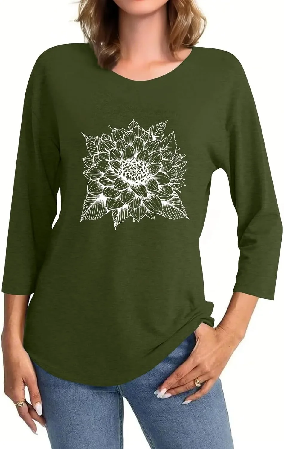 Летний топ для женщин с 3/4 рукавом и графическим принтом Kvsozwuty
Летний топ для женщин с 3/4 рукавом и графическим принтом Kvsozwuty