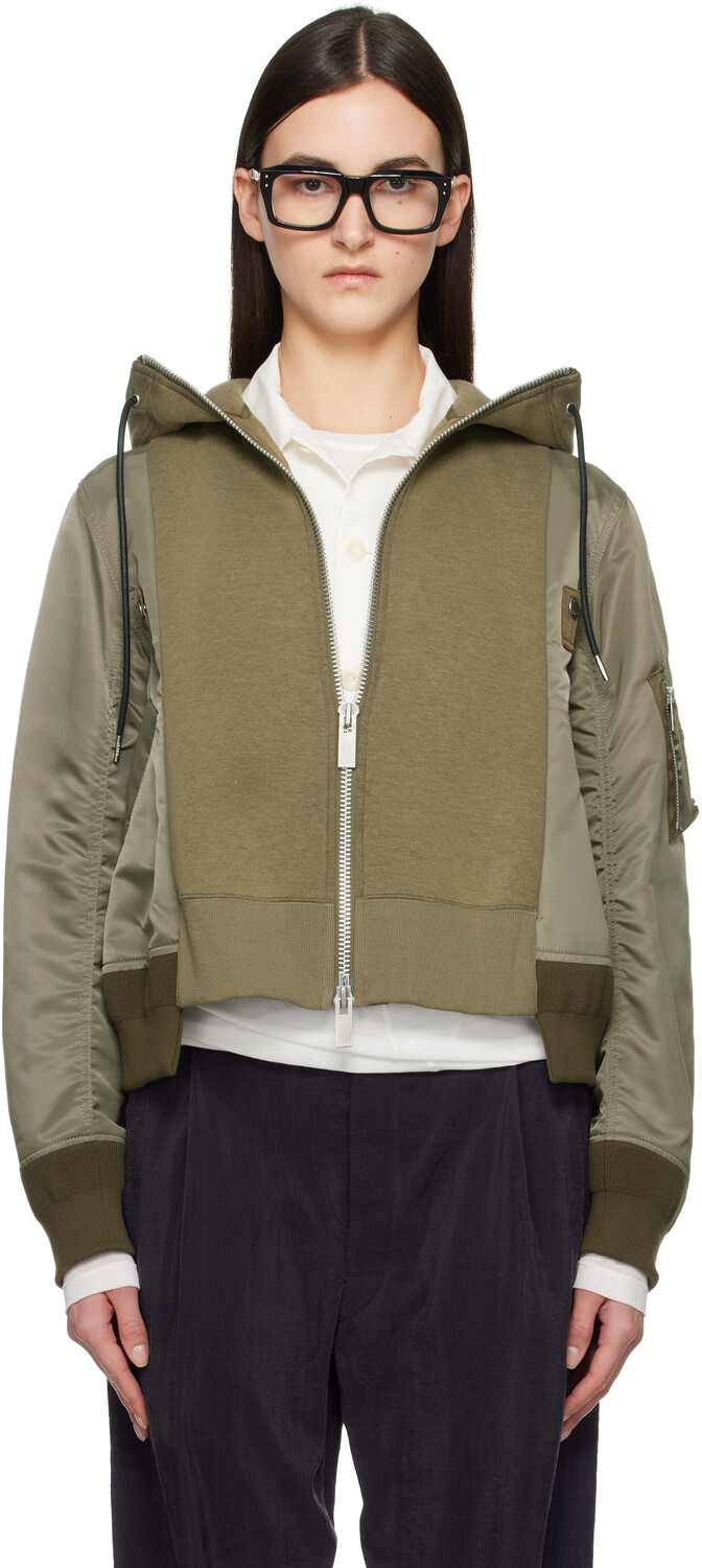 Толстовка с капюшоном цвета хаки Sponge Sweat x Nylon Twill sacai, Taupe
Толстовка с капюшоном цвета хаки Sponge Sweat x Nylon Twill sacai, Taupe