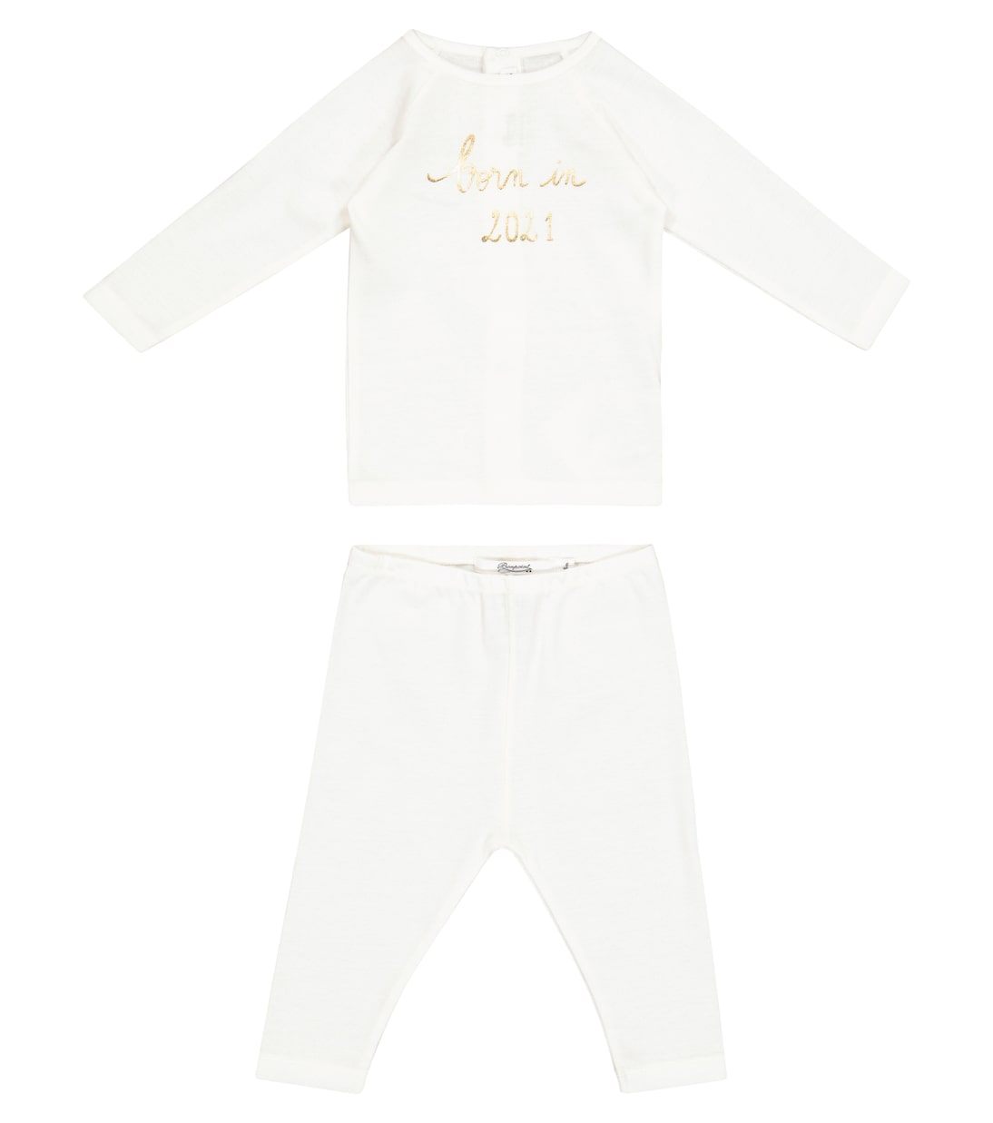 Комплект из хлопка для младенца: топ и штанишки Bonpoint, белый 
Комплект из хлопка для младенца: топ и штанишки Bonpoint, белый